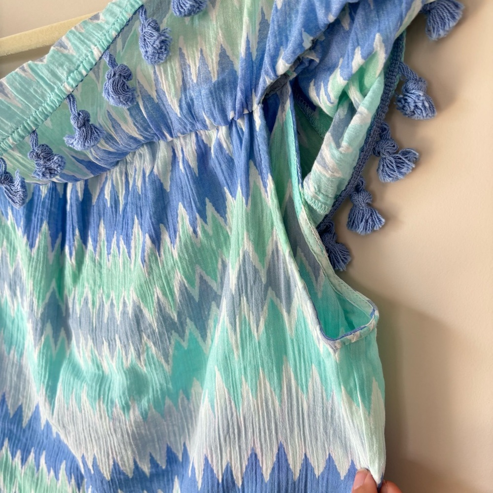Sail to Sable Women's Off the Shoulder Pom-Pom Dress Size Large - Picture 10 of 16